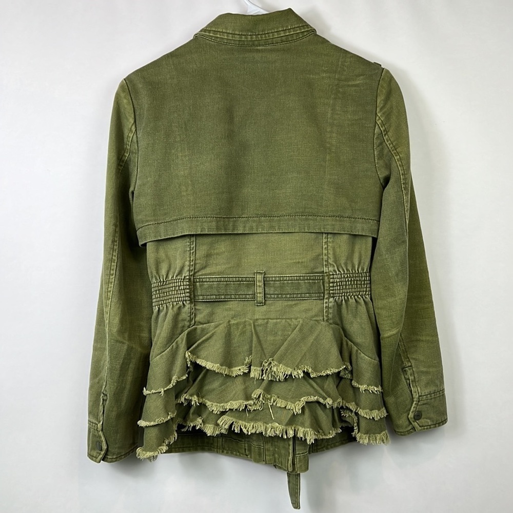 HEI HEI | ANTHROPOLOGIE Military Style Ruffled Trench Jacket XSP - Picture 5 of 12